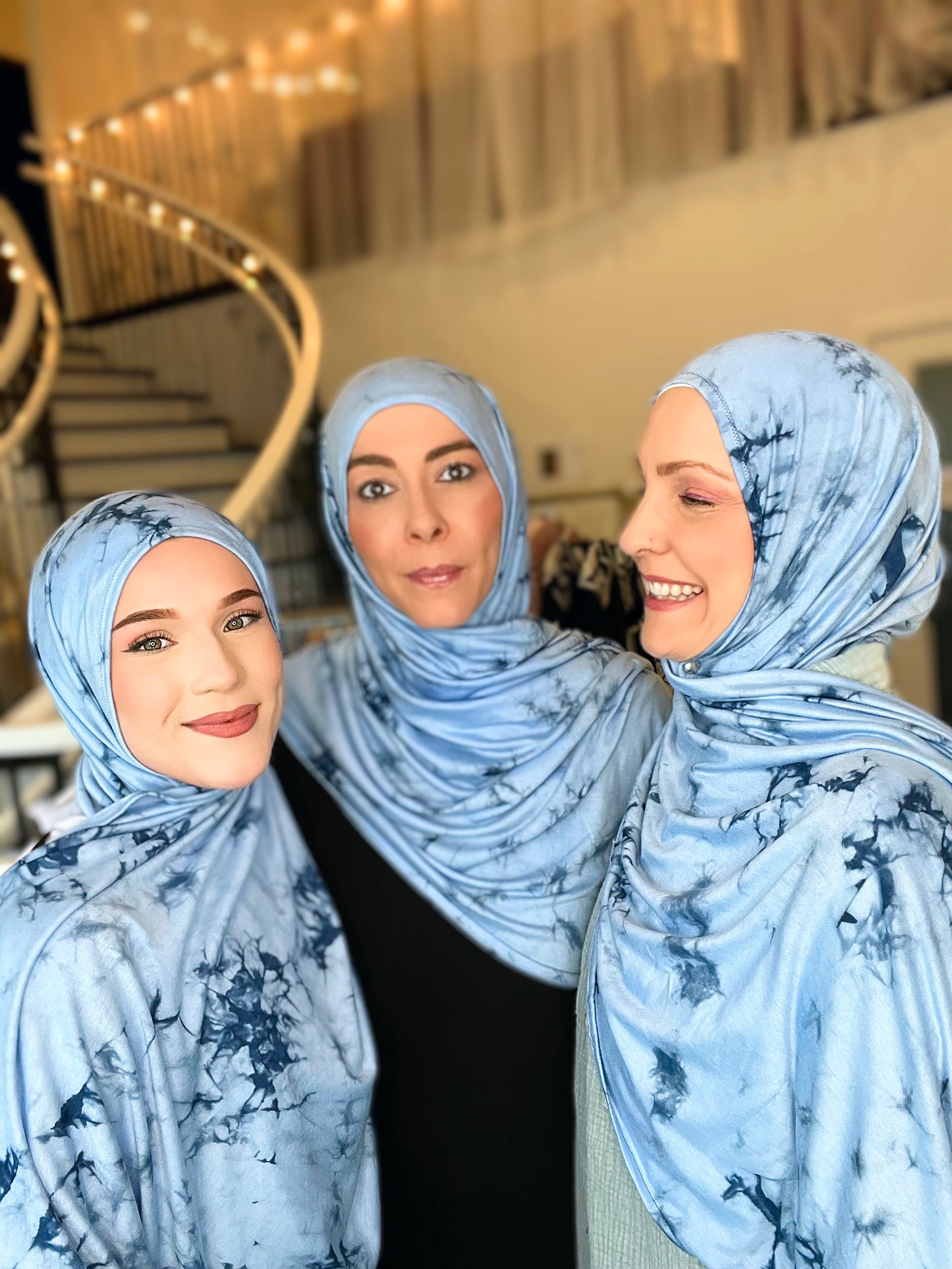 Tie Dye Jersey Hijab: Deep Ocean