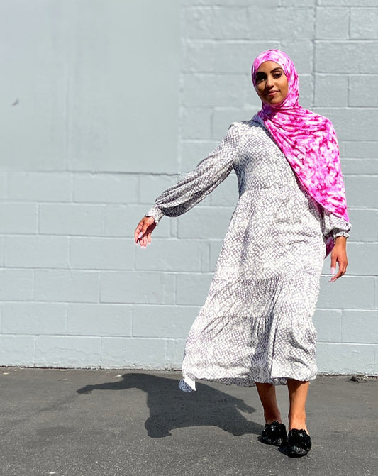 Printed Jersey Hijab: Raspberry Explosion