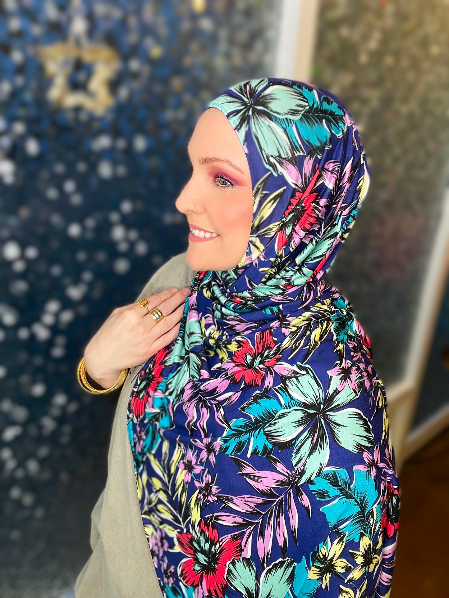 Printed Jersey Hijab: Aloha