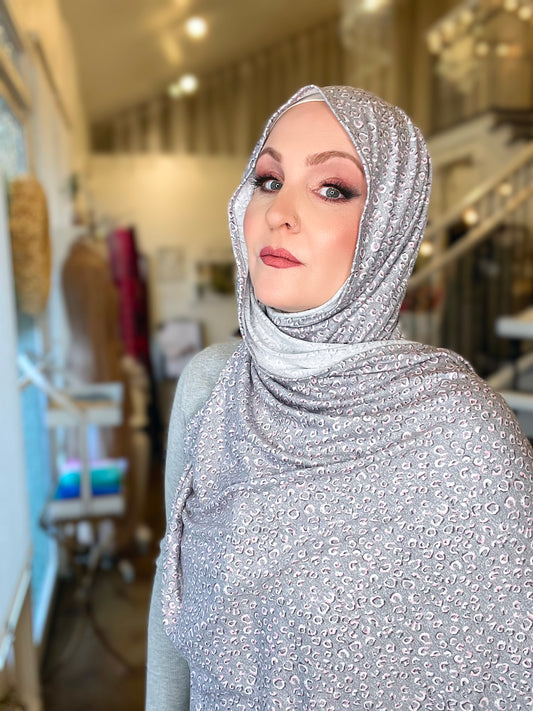 Printed Jersey Hijab: Charming Cheetah