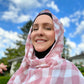 Chiffon Hijab: Blushed Checkers