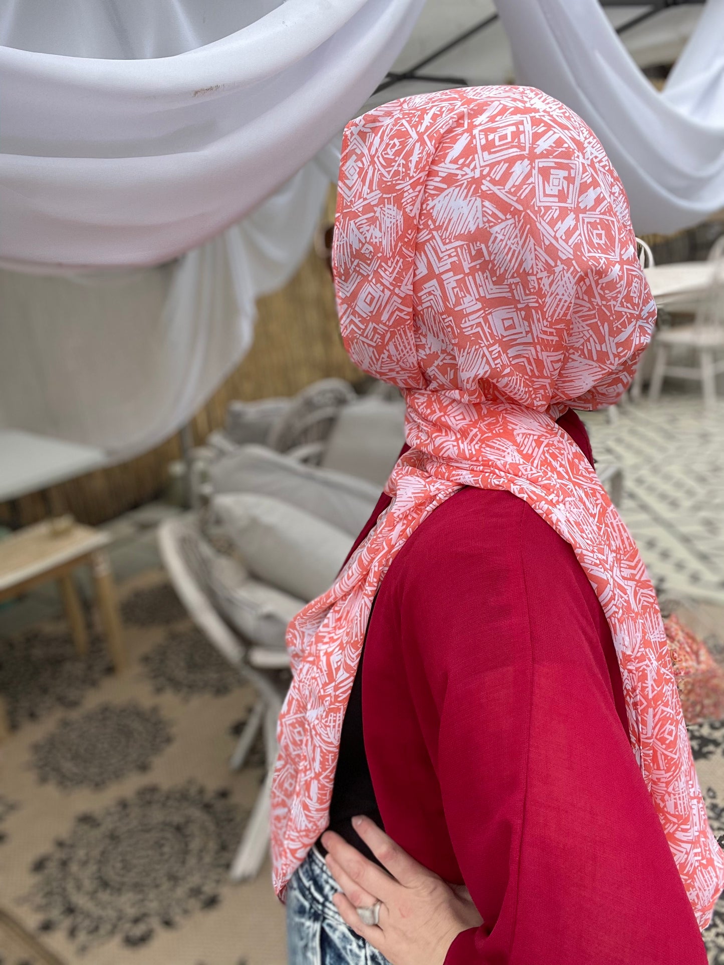 Limited Edition Chiffon Hijab: Coral Reef