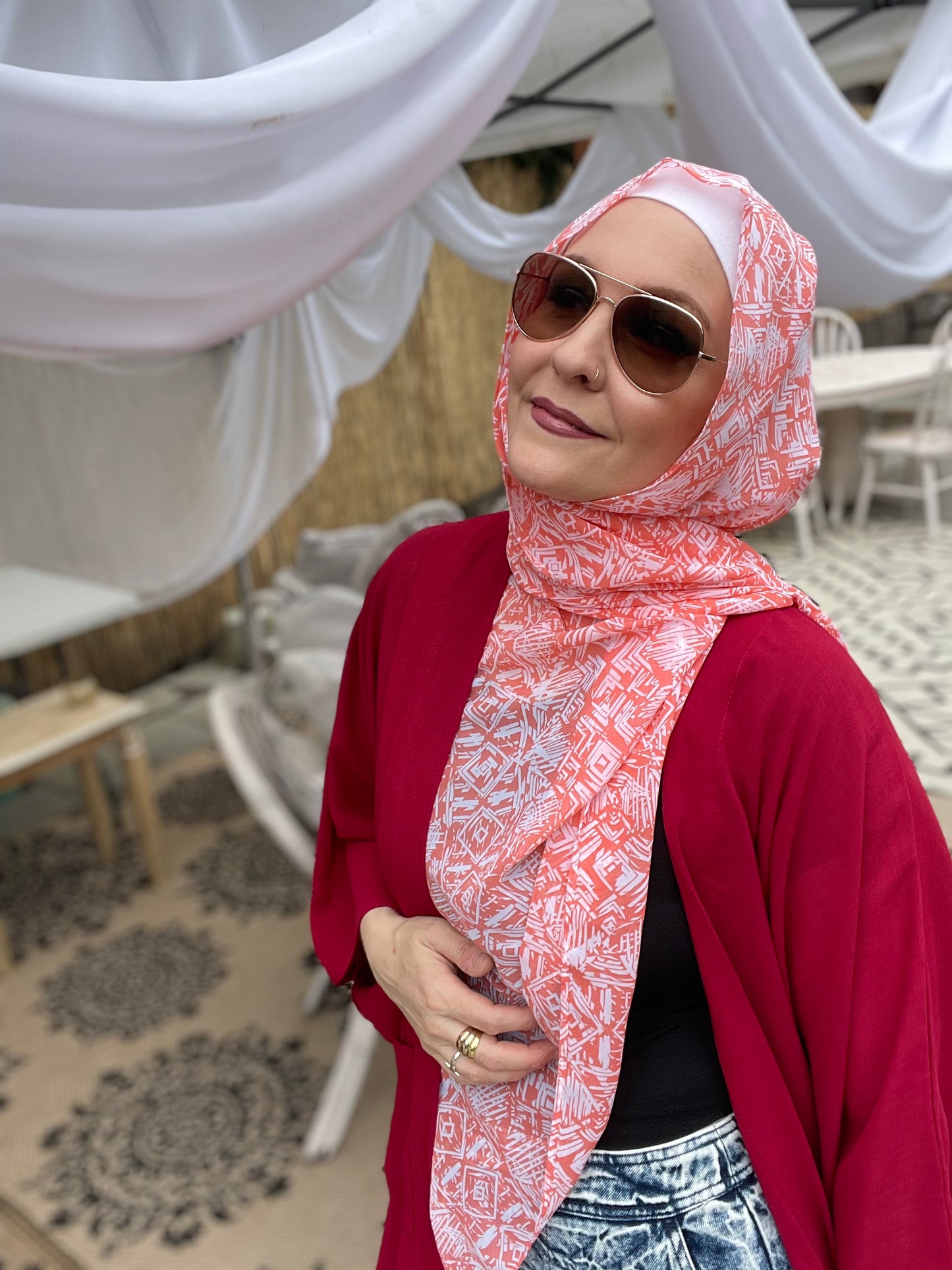 Limited Edition Chiffon Hijab: Coral Reef